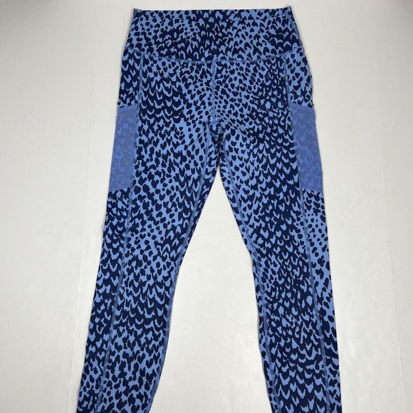 Fabletics On-The-Go PowerHold High-Waisted Legging Womens Blue Marina Sahara L - Picture 2 of 10